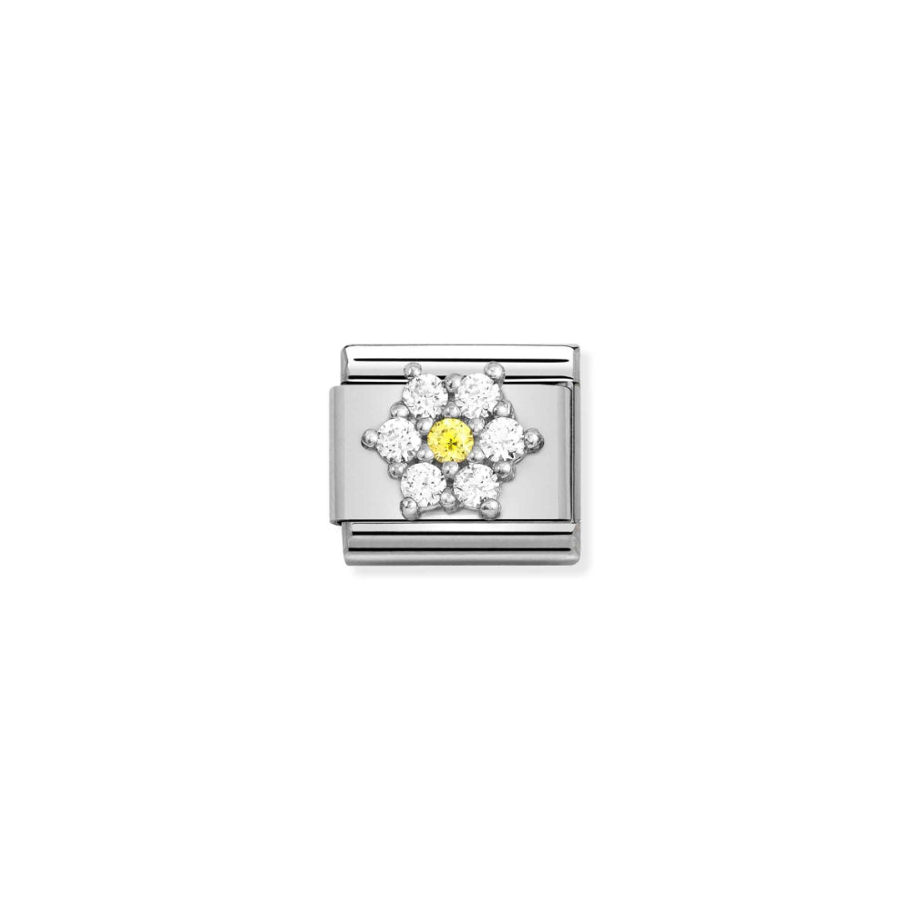 Nomination Composable Silver Flower Coloured CZ Link - MococoNomination330322/018033497496652Charms and Links