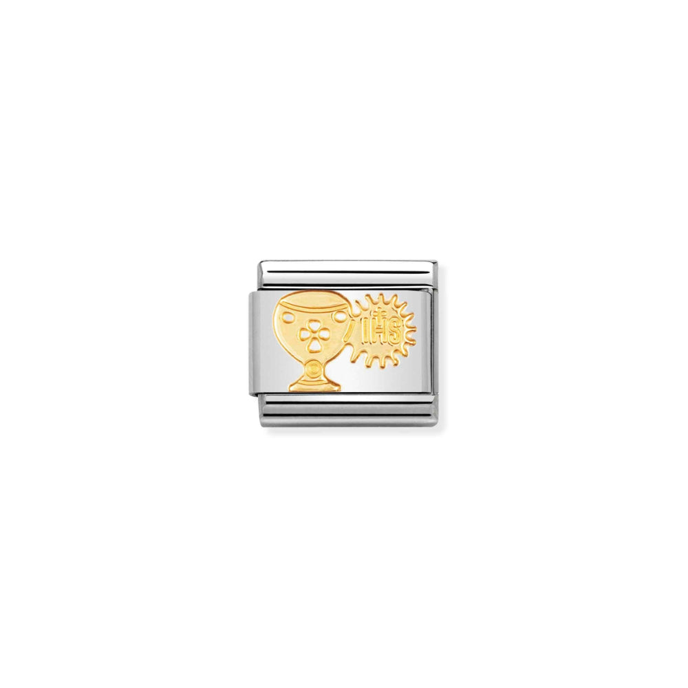 Nomination Composable Stainless Steel Yellow Gold Chalice & Host Religious Link Charm image