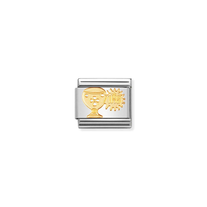 Nomination Composable Stainless Steel Yellow Gold Chalice & Host Religious Link Charm image