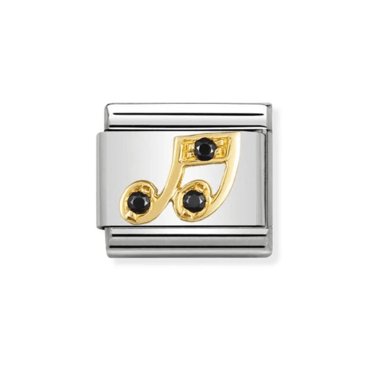 Nomination Gold and Black Classic Fun Stainless and Cubic Zirconia Musical Note Charm - MococoNomination030308/198033497018120Charms