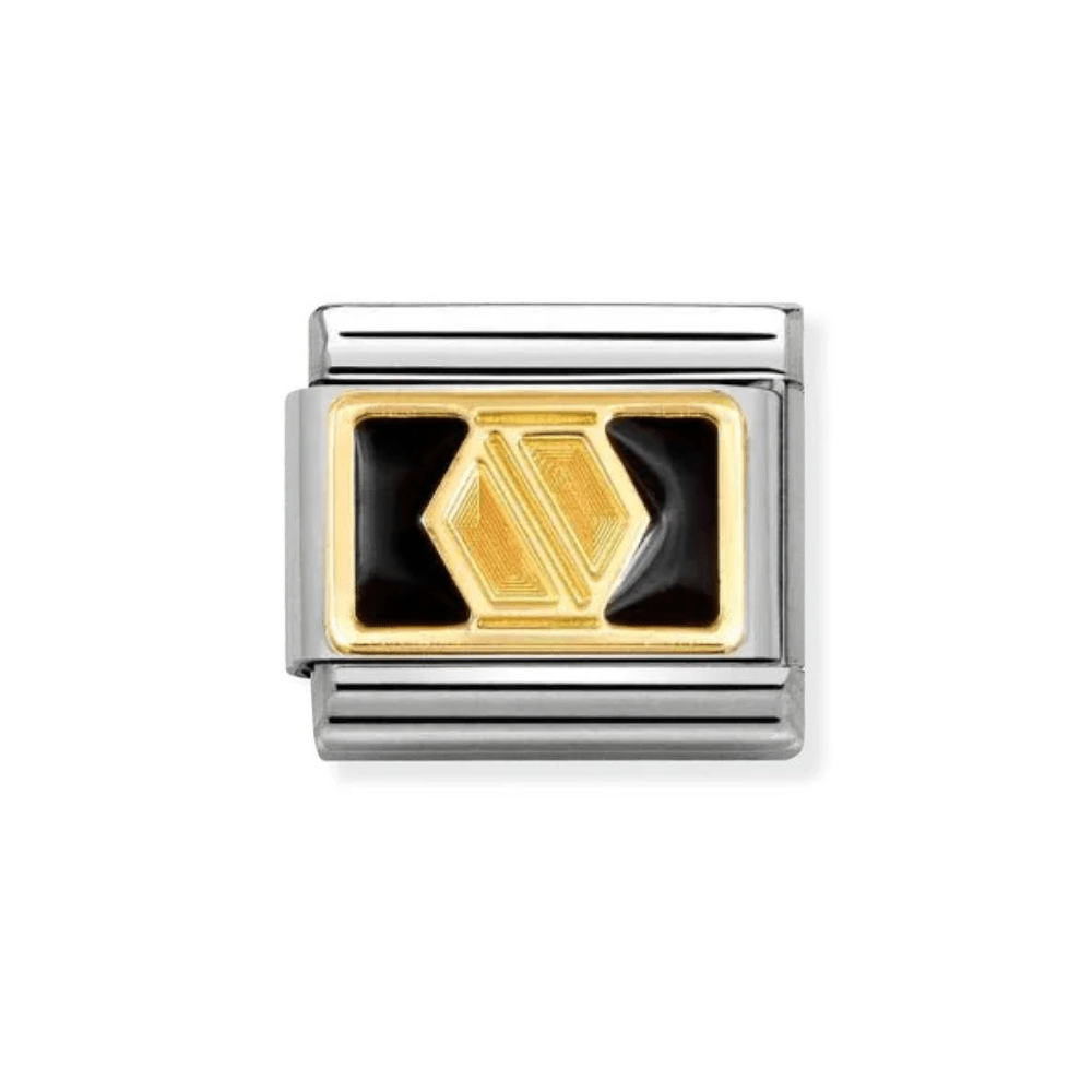 Nomination Gold and Black Classic Plates , Enamel Plate Nut Charm - MococoNomination030284/668033497553096Charms