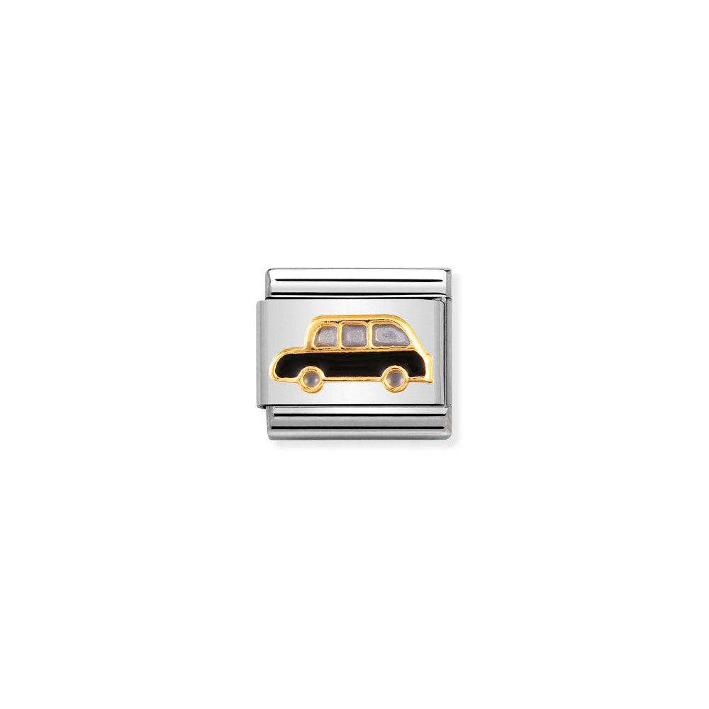 Nomination Gold and Black Composable Classic U.K Stainless Steel with Enamel and Cab Charm Image