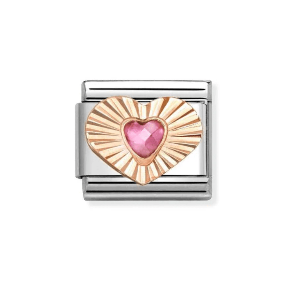 Nomination Gold and Pink and Classic Diamond Heart CZ, Charm - MococoNomination430610/0038033497568663Charms