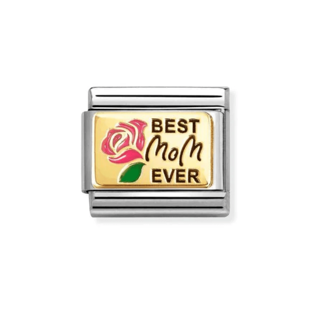 Nomination Gold and Pink Classic Plates Enamel Best Mom Ever Charm - MococoNomination030289/158033497565549Charms