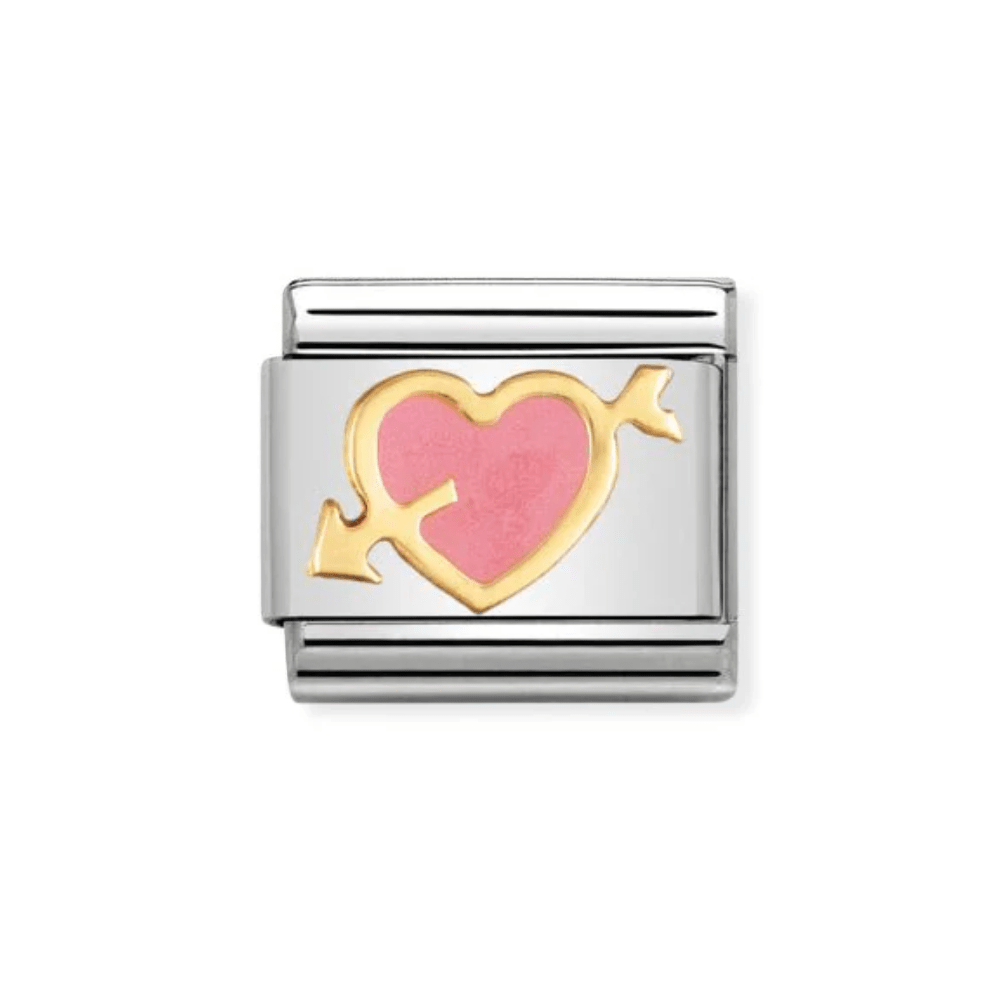 Nomination Gold and Pink Heart with Arrow Charm - MococoNomination030253/018033497073211Charms