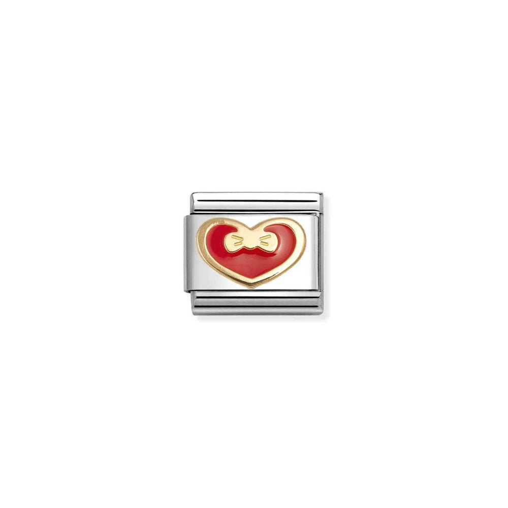 Nomination Gold and Red Classic Love 2 Stainless , Enamel Heart with Bow Charm - MococoNomination030283/338033497568366Charms