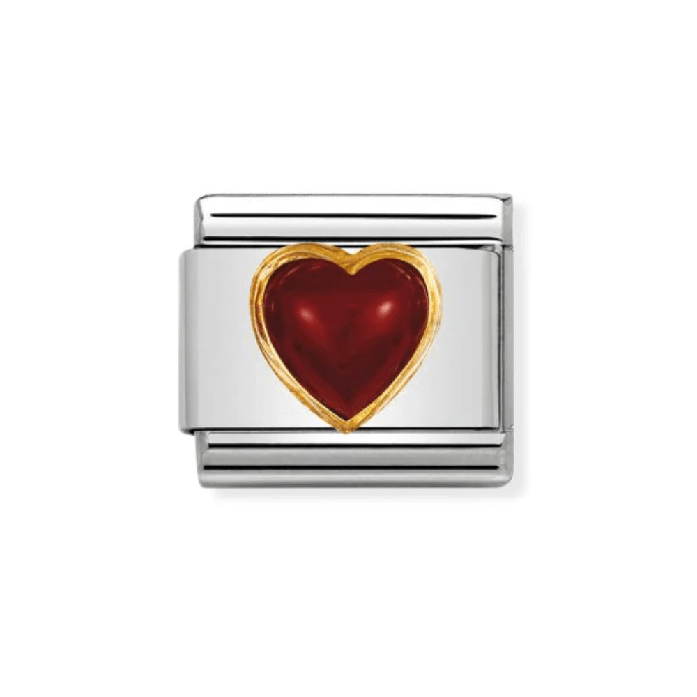 Nomination Gold and Red Heart with Agate Charm - MococoNomination030501/048033497019790Charms