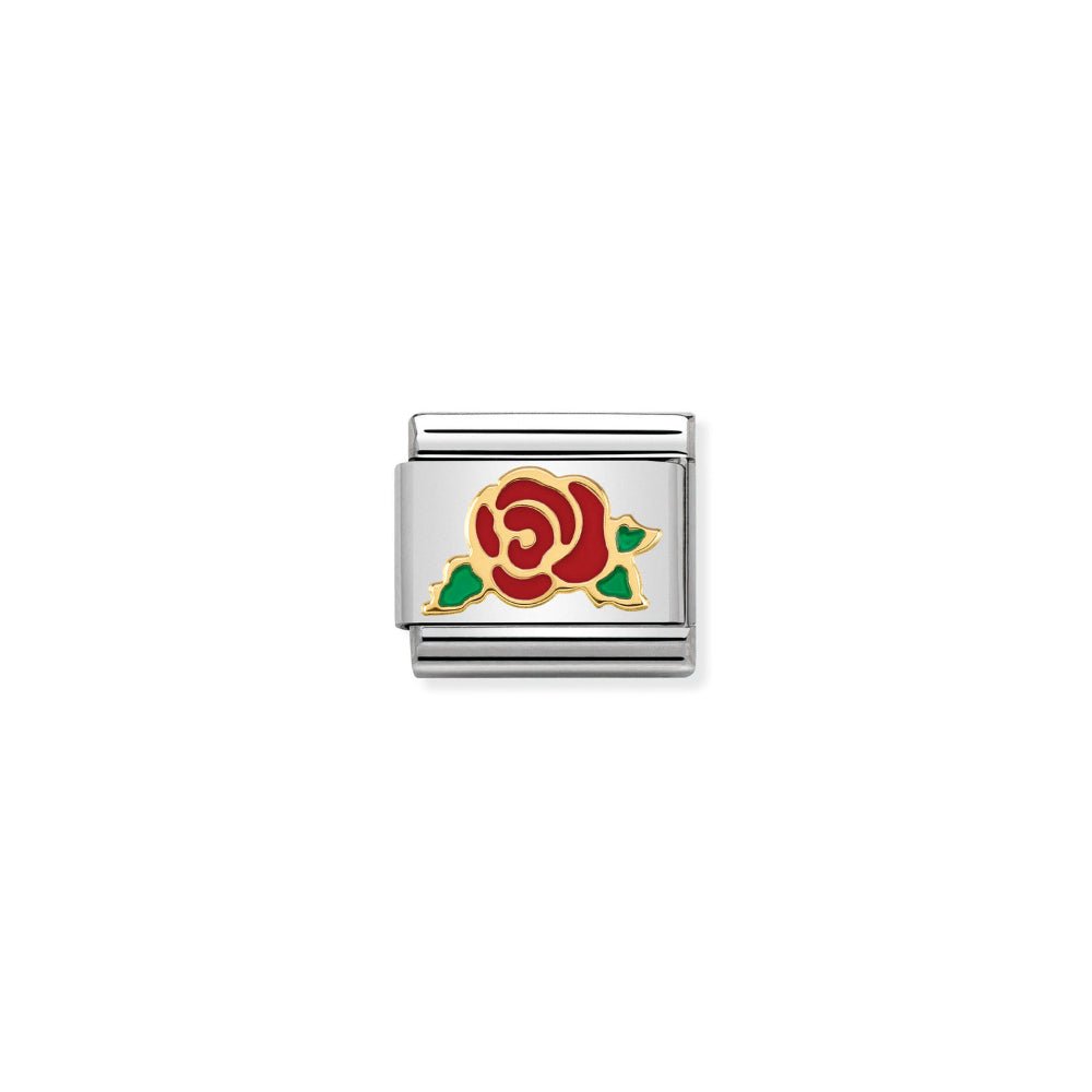 Nomination Gold and Red Rose Classic Symbols , Enamel Versailles Charm - MococoNomination030285/308033497388285Charms