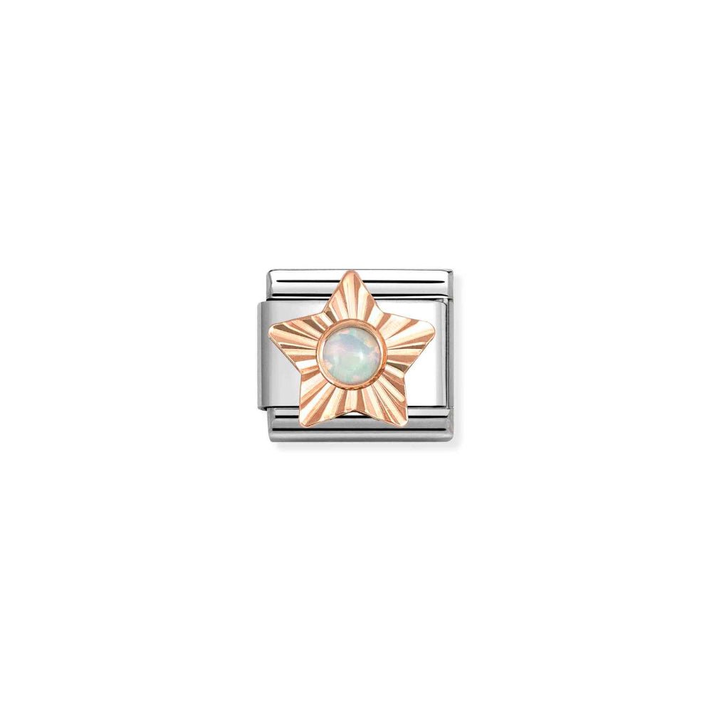 Nomination Gold and White Classic Diamond Star Stones, Opal Charm - MococoNomination430515/078033497568618Charms