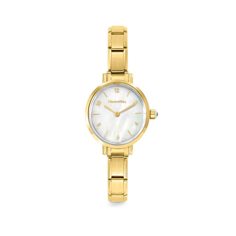 Nomination Gold and White Oval Strap Mother-of-Pearl Paris Watch - MococoNomination076041/0088033497569493Watches and Accessories