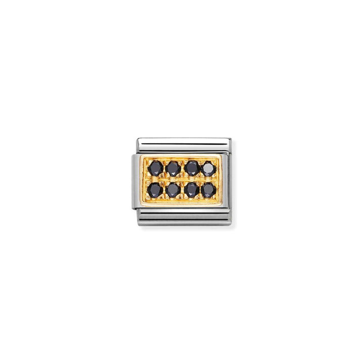 Nomination Gold Black Cubic Zirconia Charm - MococoNomination030314/108033497018892Charms