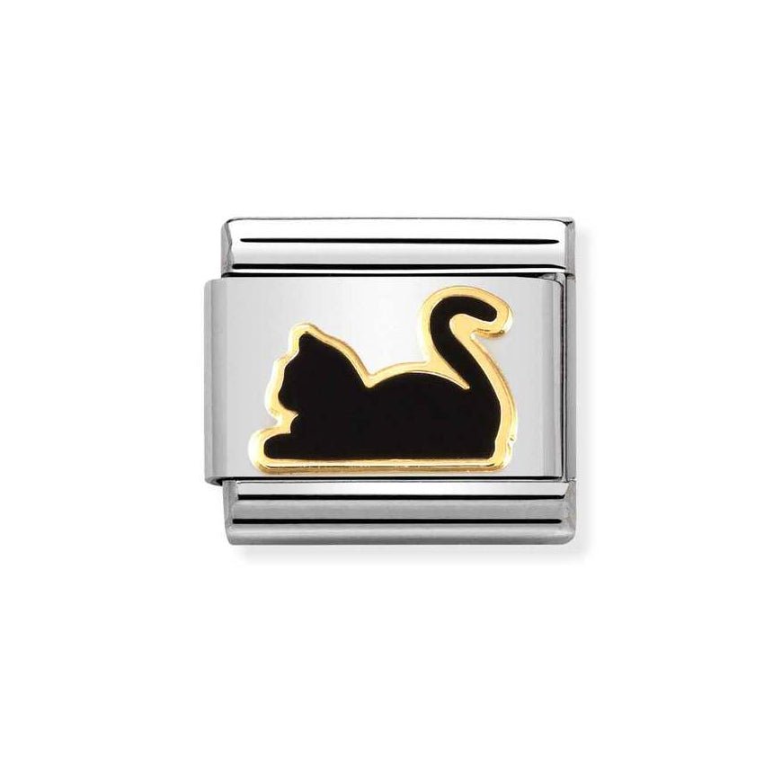 Nomination Gold Classic Black Cat Lying Down Charm - MococoNomination030272/808033497528704Charms and Links