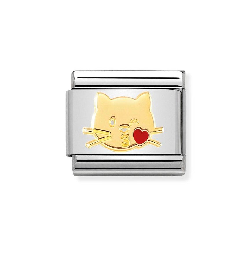 Nomination Gold Classic Cat Kiss Charm - MococoNomination030272/458033497460943Charms and Links