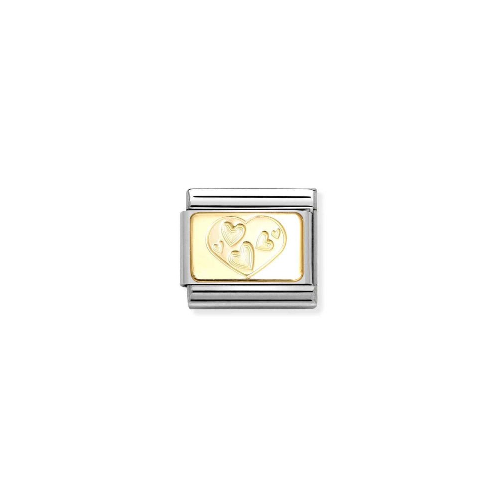 Nomination Gold Classic Engraved Signs Stainless Custom Multi - Hearted Heart Charm - MococoNomination030121/578033497536686Charms