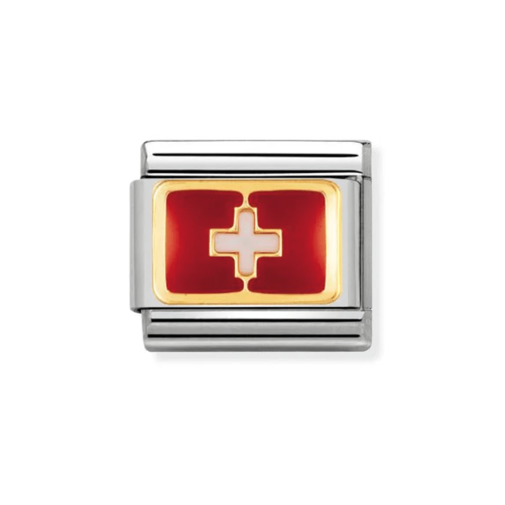 Nomination Gold Classic Europe Flag Stainless with Enamel Switzerland Charm - MococoNomination030234/098033497040947Charms