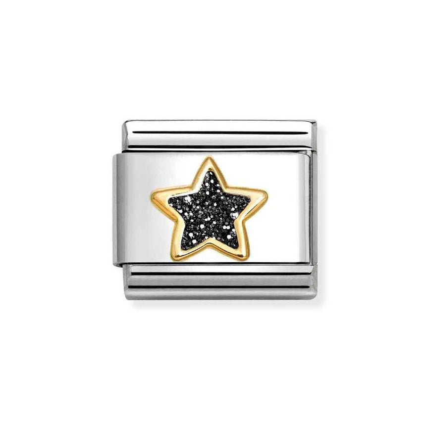 Nomination Gold Classic Glitter Black Star Charm - MococoNomination030220/208033497536860Charms and Links