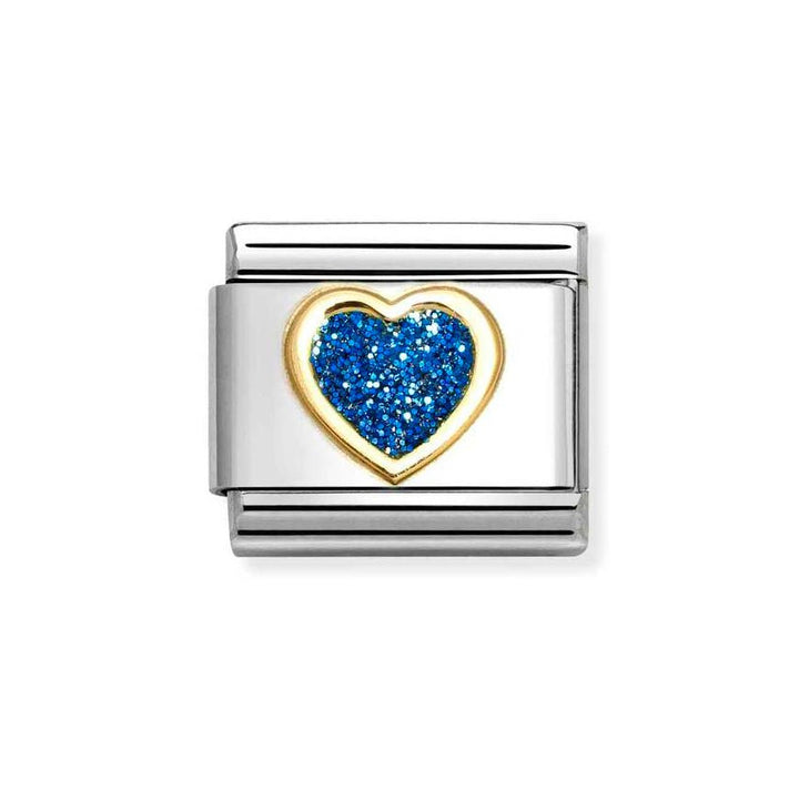 Nomination Gold Classic Glitter Blue Heart Charm - MococoNomination030220/078033497536730Charms and Links
