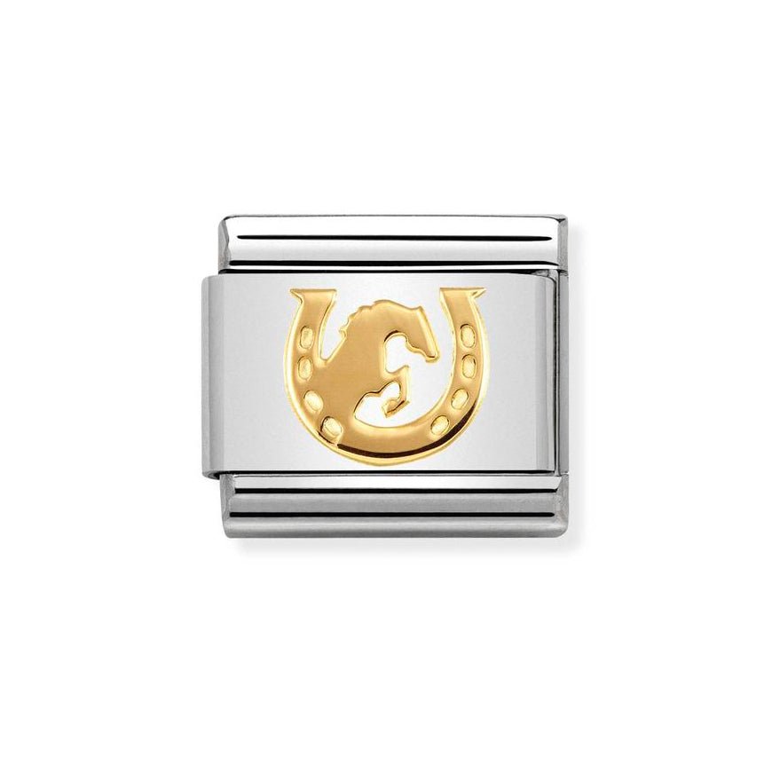 Nomination Gold Classic Horse Jumping Horseshoe Charm - MococoNomination030149/308033497440631Charms and Links