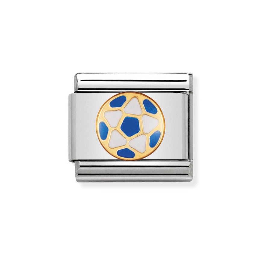 Nomination Gold Classic Light Blue and White Football Charm - MococoNomination030204/138033497013309Charms and Links