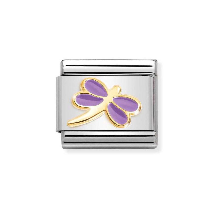 Nomination Gold Classic Lilac Dragonfly Charm - MococoNomination030285/558033497528858Charms and Links