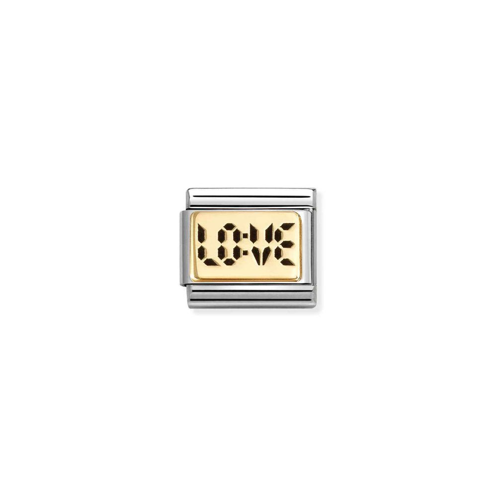 Nomination Gold Classic Plates Digital Love Charm - MococoNomination030166/708033497568311Charms