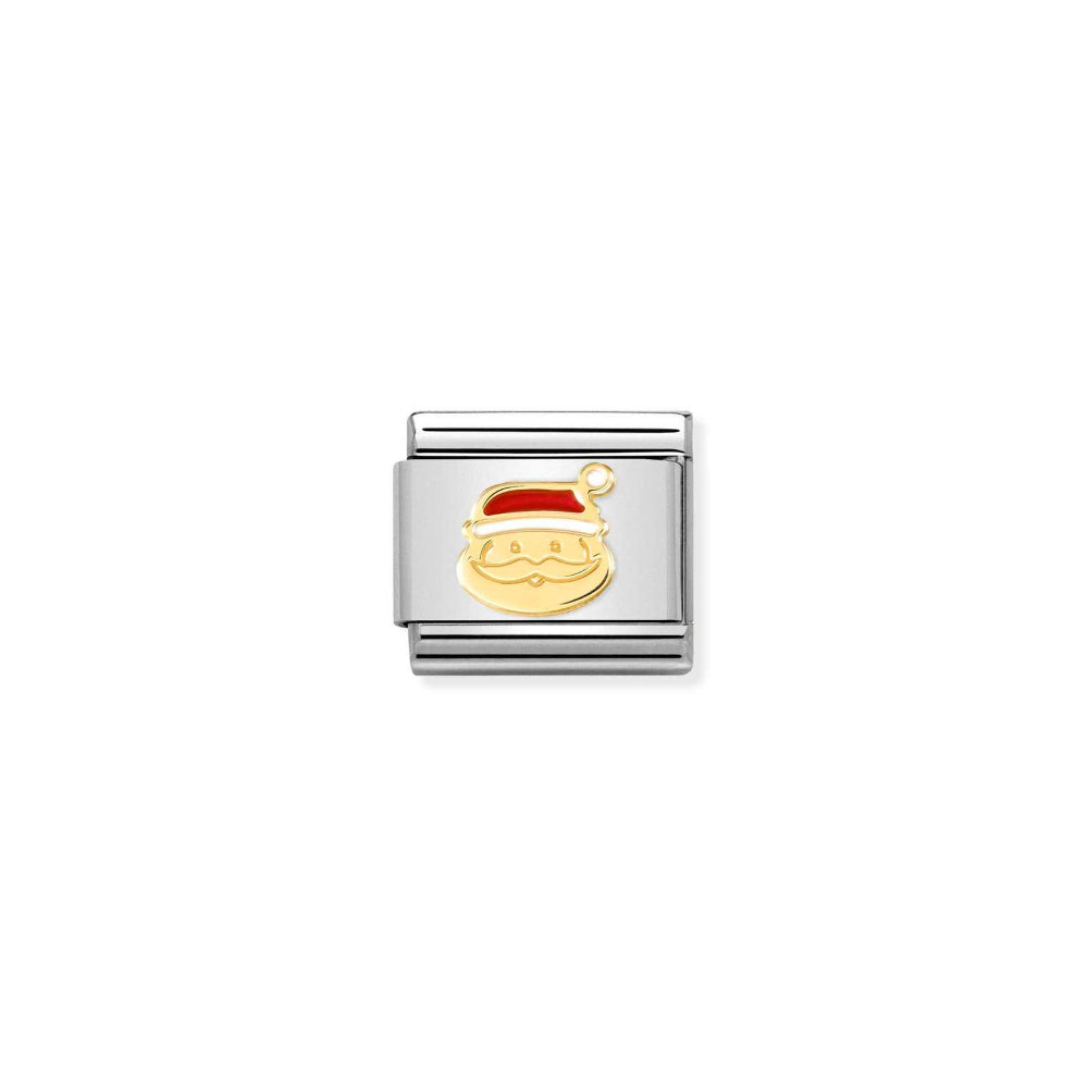 Nomination Gold Composable Classic Christmas In Stainless Steel with Enamel Face of Santa Claus Charm Image