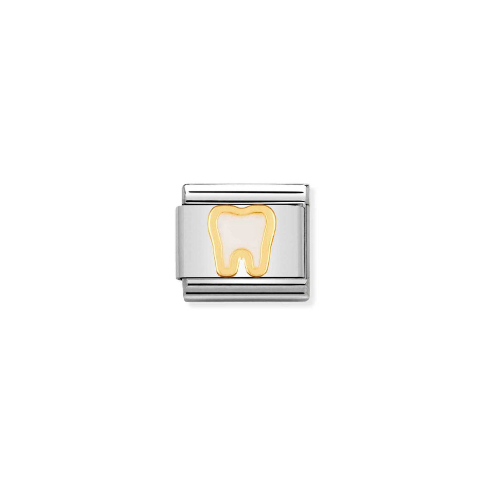 Nomination Gold Composable Classic Daily Life In Stainless Steel with Enamel Tooth Charm Image