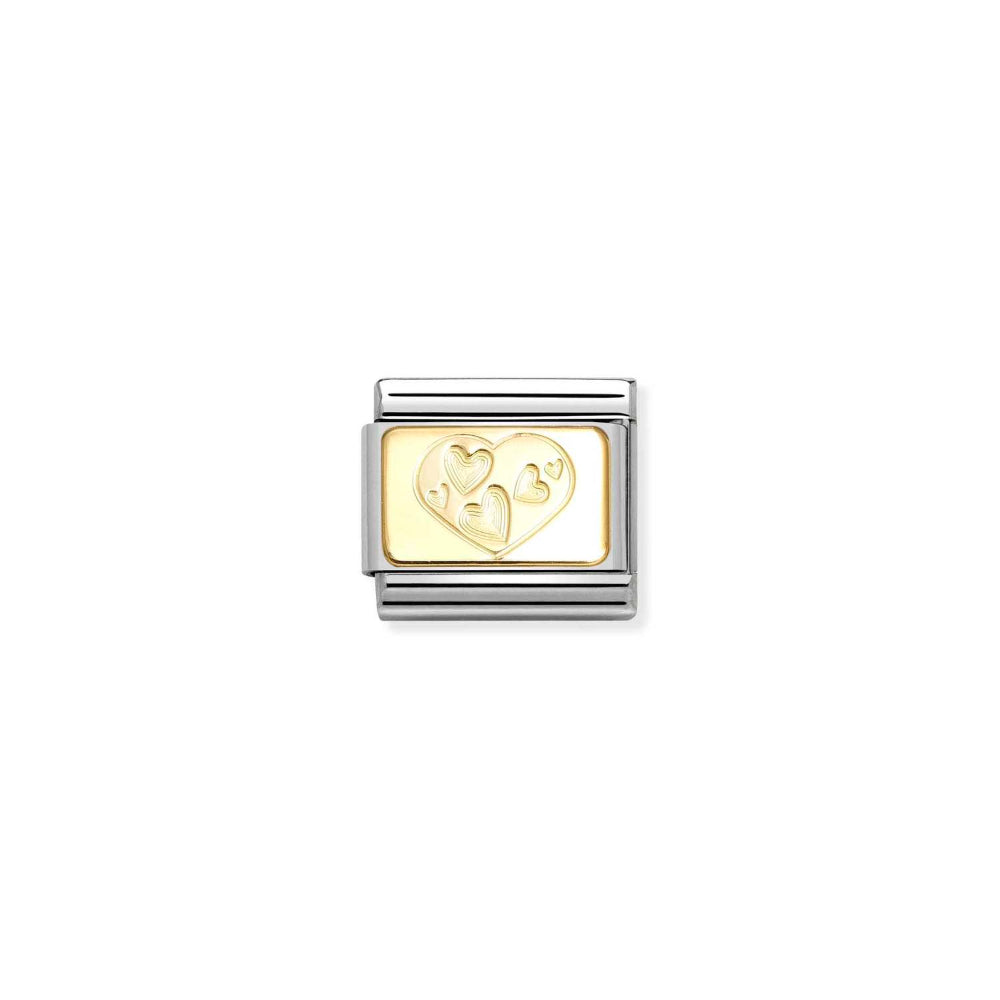 Nomination Gold Composable Classic Engraved Signs In Stainless Steel Custom Multi-Hearted Heart Charm Image