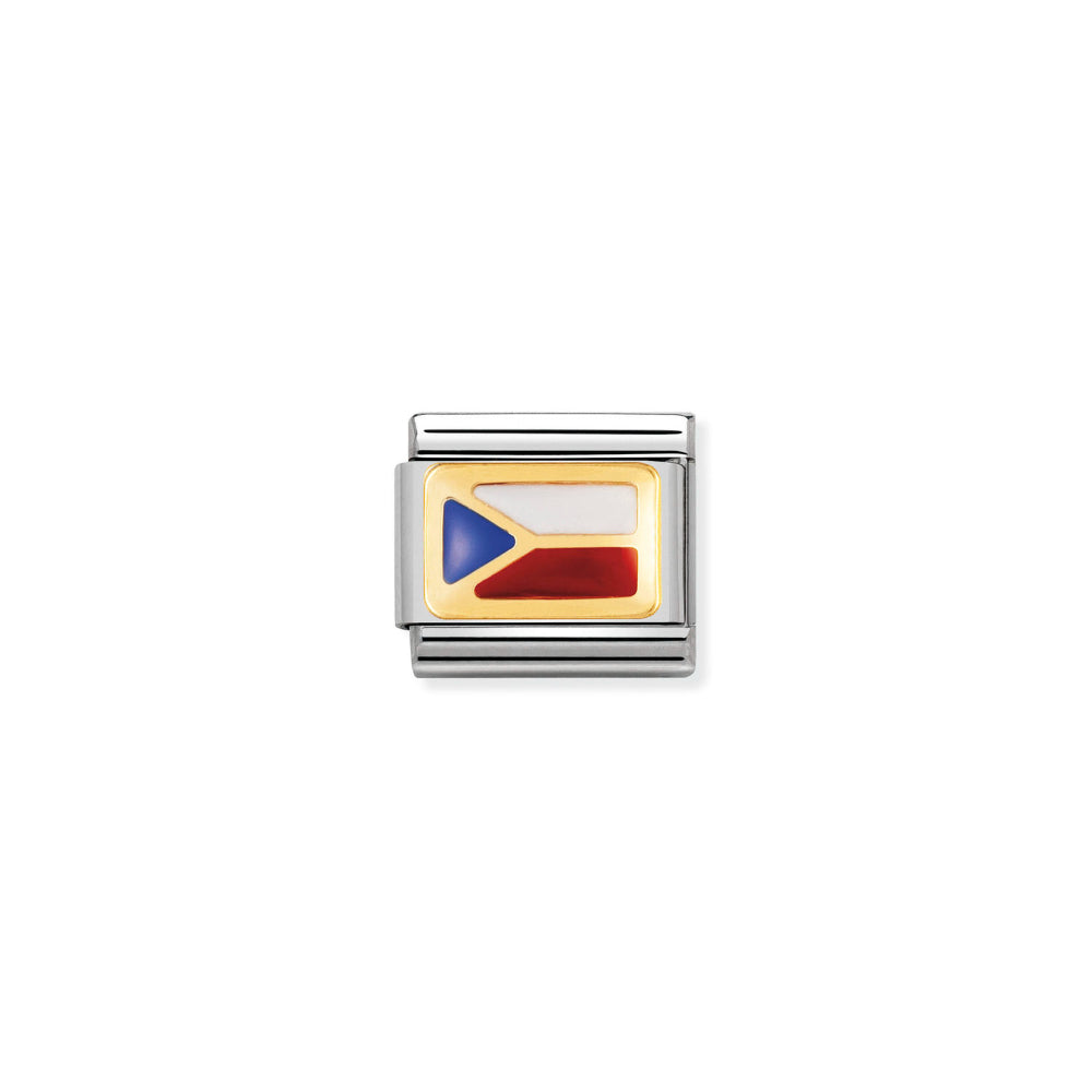 Nomination Gold Composable Classic Europe Flag In Stainless Steel with Enamel CZech Republic Charm Image