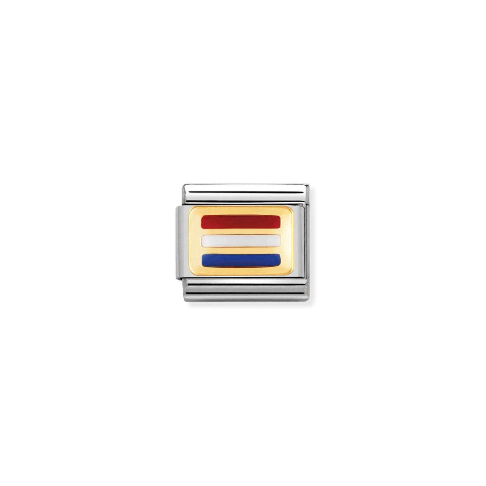 Nomination Gold Composable Classic Europe Flag In Stainless Steel with Enamel Holland Charm Image