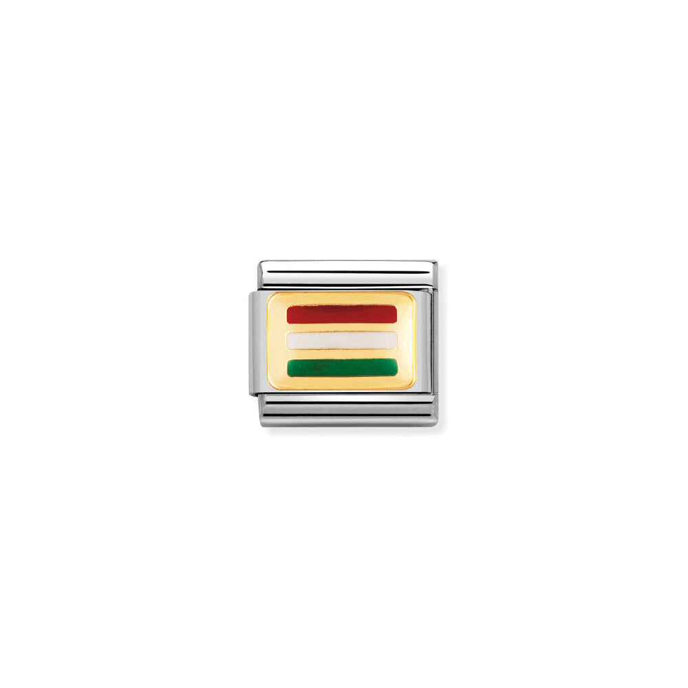 Nomination Gold Composable Classic Europe Flag In Stainless Steel with Enamel Hungary Charm Image