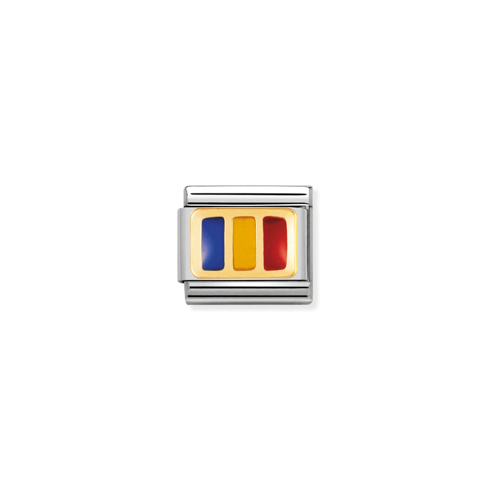 Nomination Gold Composable Classic Europe Flag In Stainless Steel with Enamel Romania Charm Image