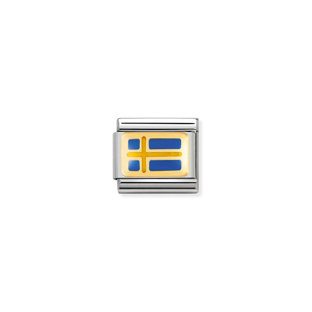 Nomination Gold Composable Classic Europe Flag In Stainless Steel with Enamel Sweden Charm Image