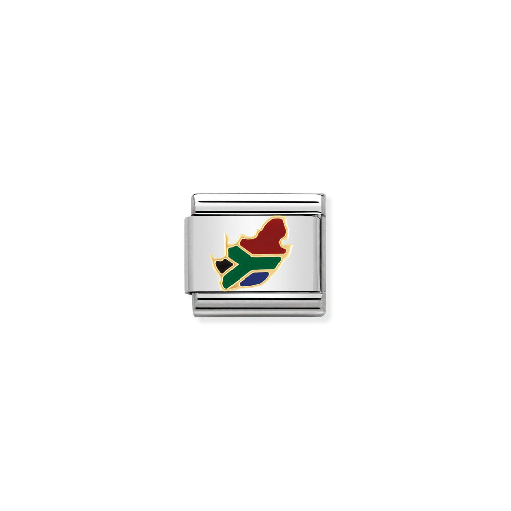 Nomination Gold Composable Classic Geography In Stainless Steel with Enamel South Africa Charm Image