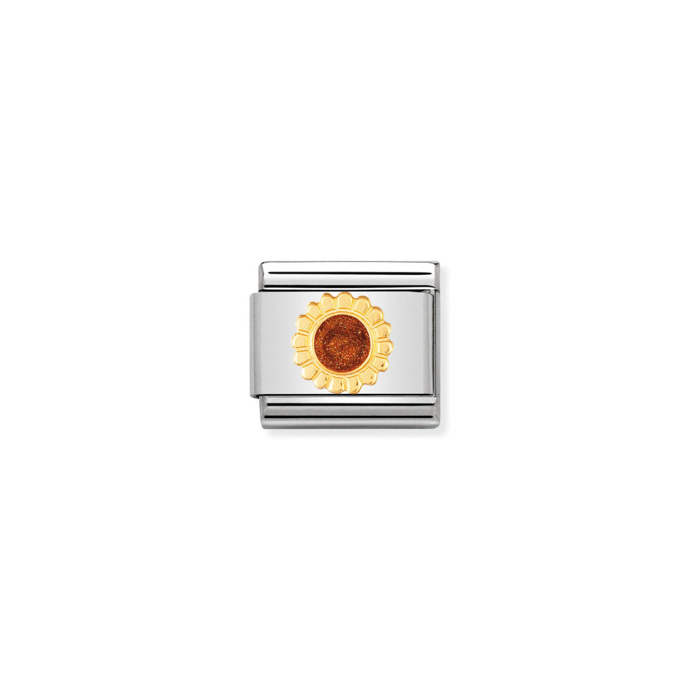 Nomination Gold Composable Classic Nature In Stainless Steel with Enamel Sunflower Charm Image
