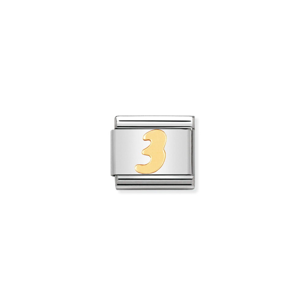 Nomination Gold Composable Classic Numbers In Stainless Steel 3 Charm Image