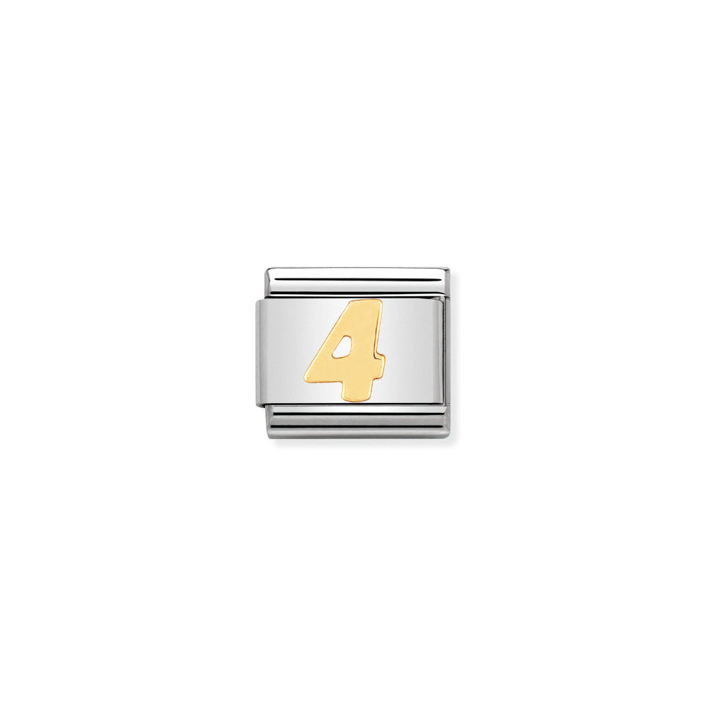 Nomination Gold Composable Classic Numbers In Stainless Steel 4 Charm Image