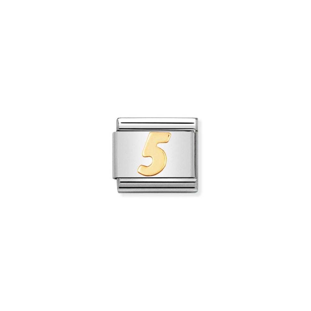 Nomination Gold Composable Classic Numbers In Stainless Steel 5 Charm Image