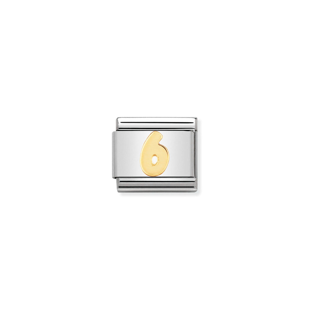 Nomination Gold Composable Classic Numbers In Stainless Steel 6 Charm Image