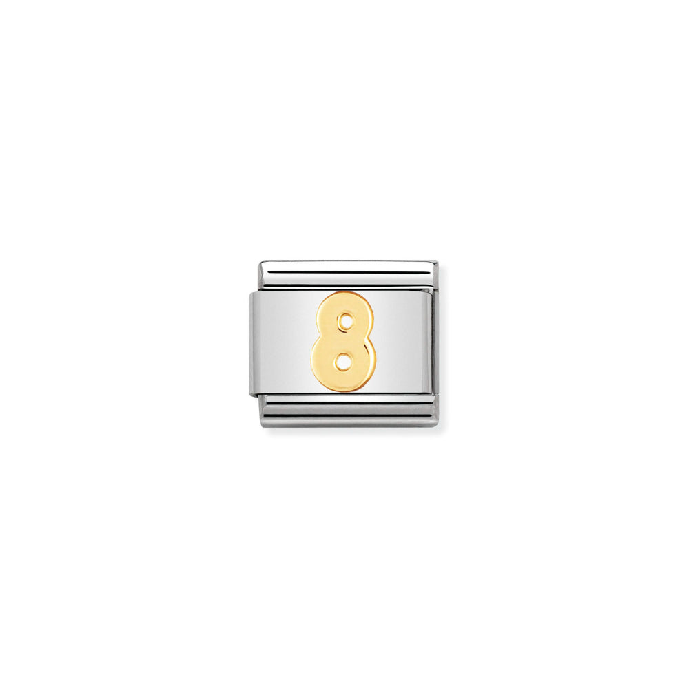 Nomination Gold Composable Classic Numbers In Stainless Steel 8 Charm Image