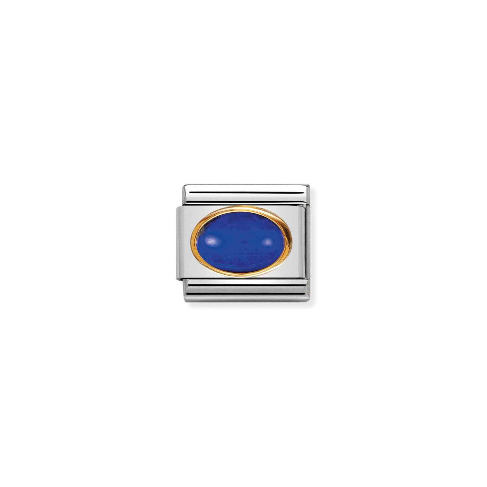 Nomination Gold Composable Classic Oval Hard Stones In Stainless Steel and Lapis Charm Image