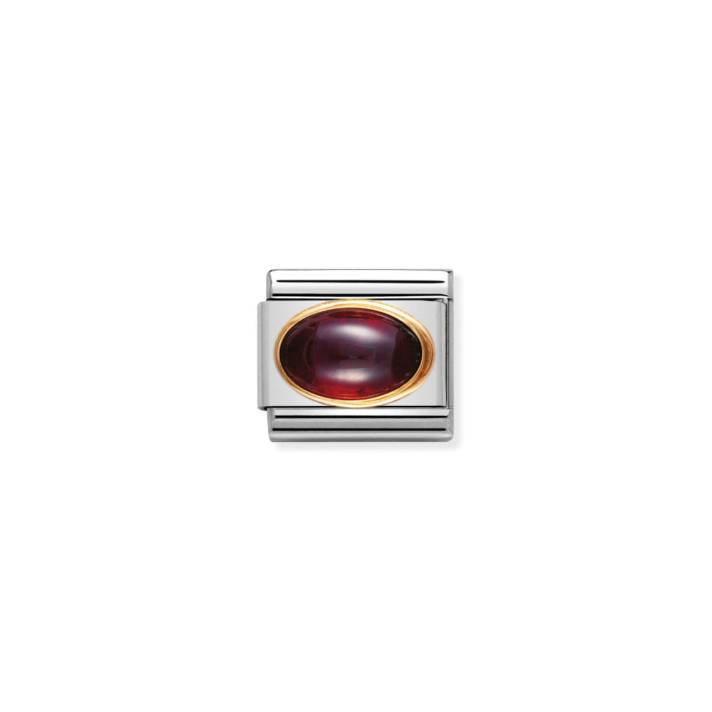 Nomination Gold Composable Classic Oval Stones In Stainless Steel with Garnet Charm Image