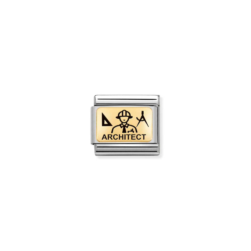Nomination Gold Composable Classic Plates (IC) In Steel Architect Charm Image