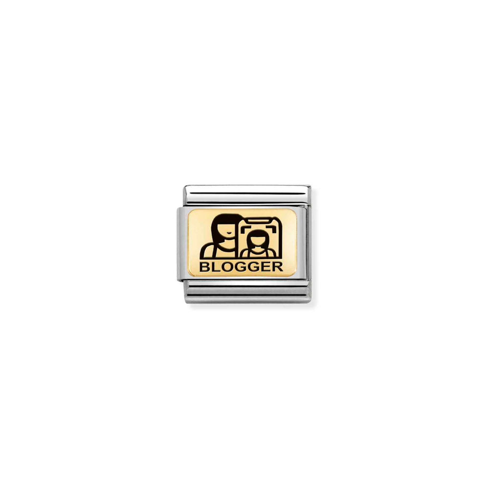 Nomination Gold Composable Classic Plates (IC) In Steel Blogger Charm Image