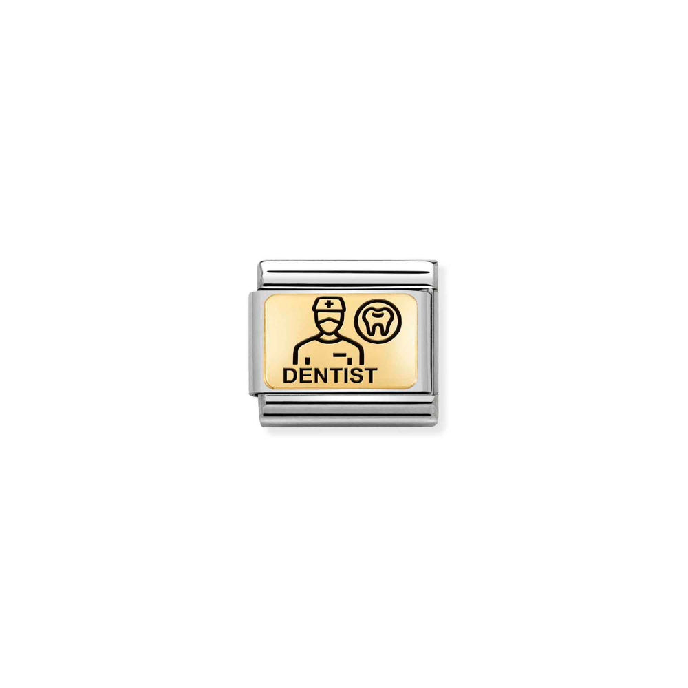 Nomination Gold Composable Classic Plates (IC) In Steel Dentist Charm Image
