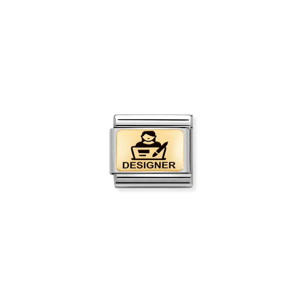 Nomination Gold Composable Classic Plates (IC) In Steel Designer Charm Image
