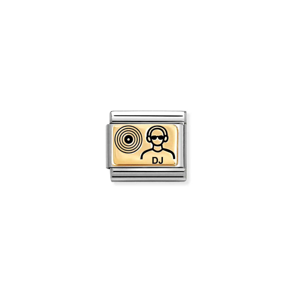 Nomination Gold Composable Classic Plates (IC) In Steel DJ Charm Image