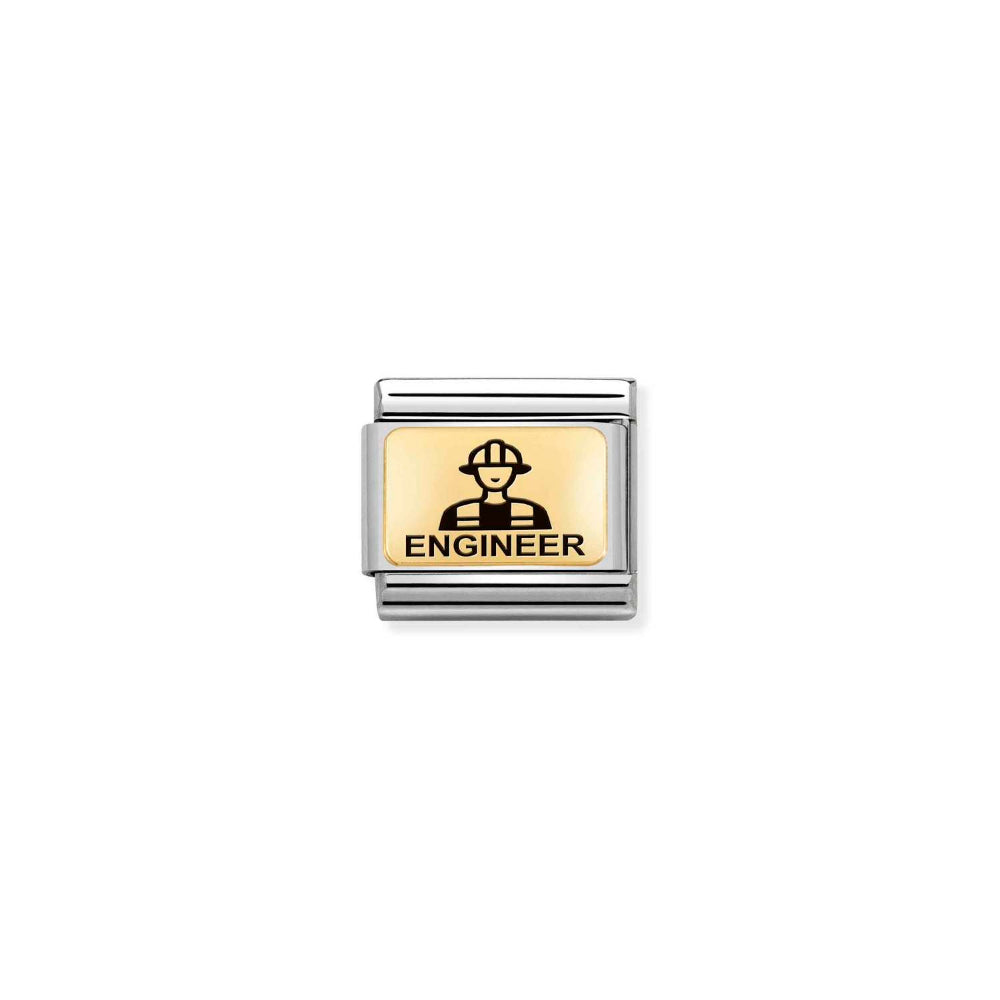 Nomination Gold Composable Classic Plates (IC) In Steel Engineer Charm Image