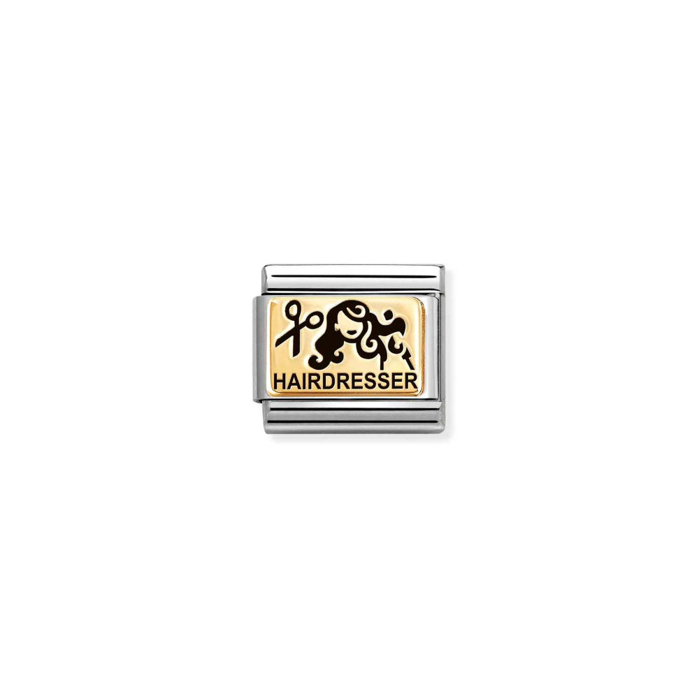 Nomination Gold Composable Classic Plates (IC) In Steel Hairdresser Charm Image