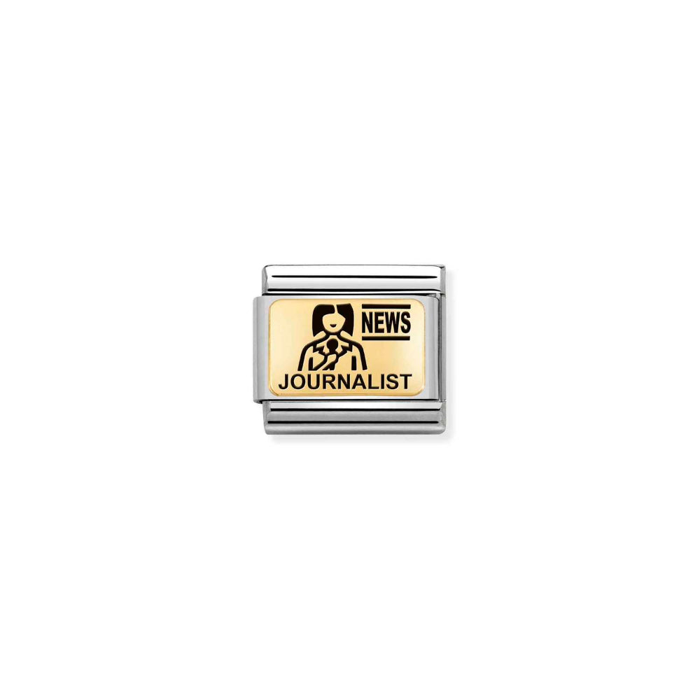 Nomination Gold Composable Classic Plates (IC) In Steel Journalist Charm Image